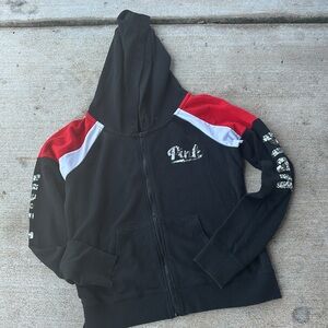 Victoria's Secret Pink Size Large Sequin Bling Black & Red Limited Lounge Wear